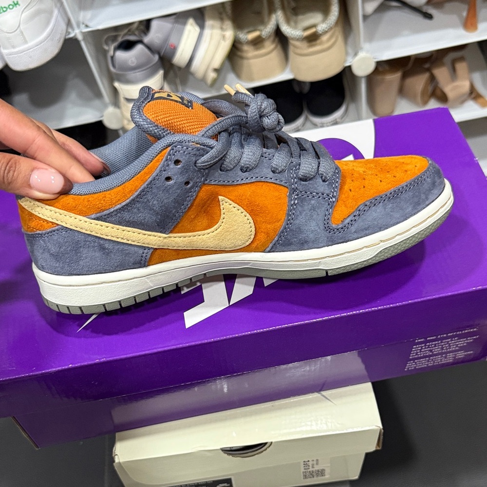 Nike Gray and Orange Low-Top Sneakers